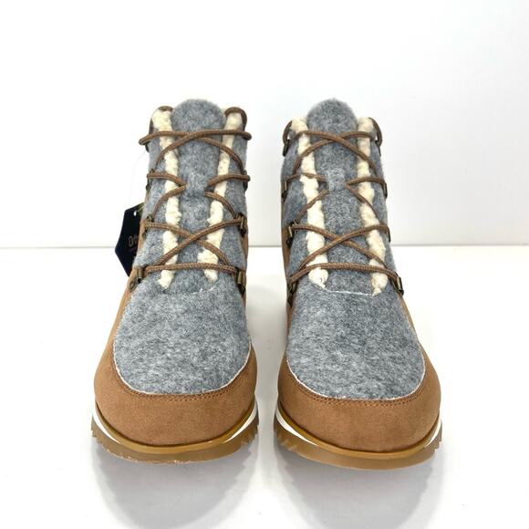 Sonoma Ortholite Eco Women Brown Winter Bootie Sz 10 Faux Suede/Fur Lace-Up New - Picture 14 of 16